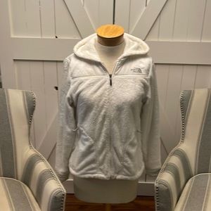 Women's North Face Osito Jacket - White. Full Zip Hooded Size Small.